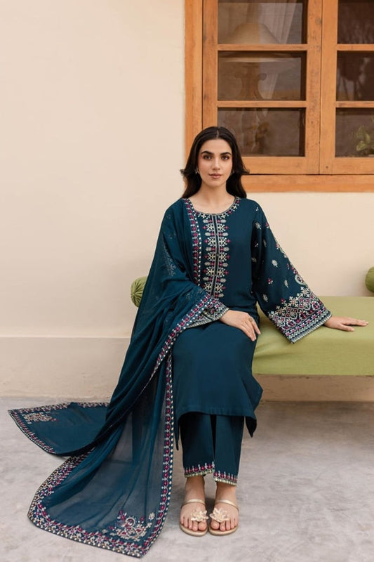 BATIK SUMMER SPECIAL'S UNSTICHED EMBROIDERED LAWN 3PC WITH CHIFFON DUPPATA