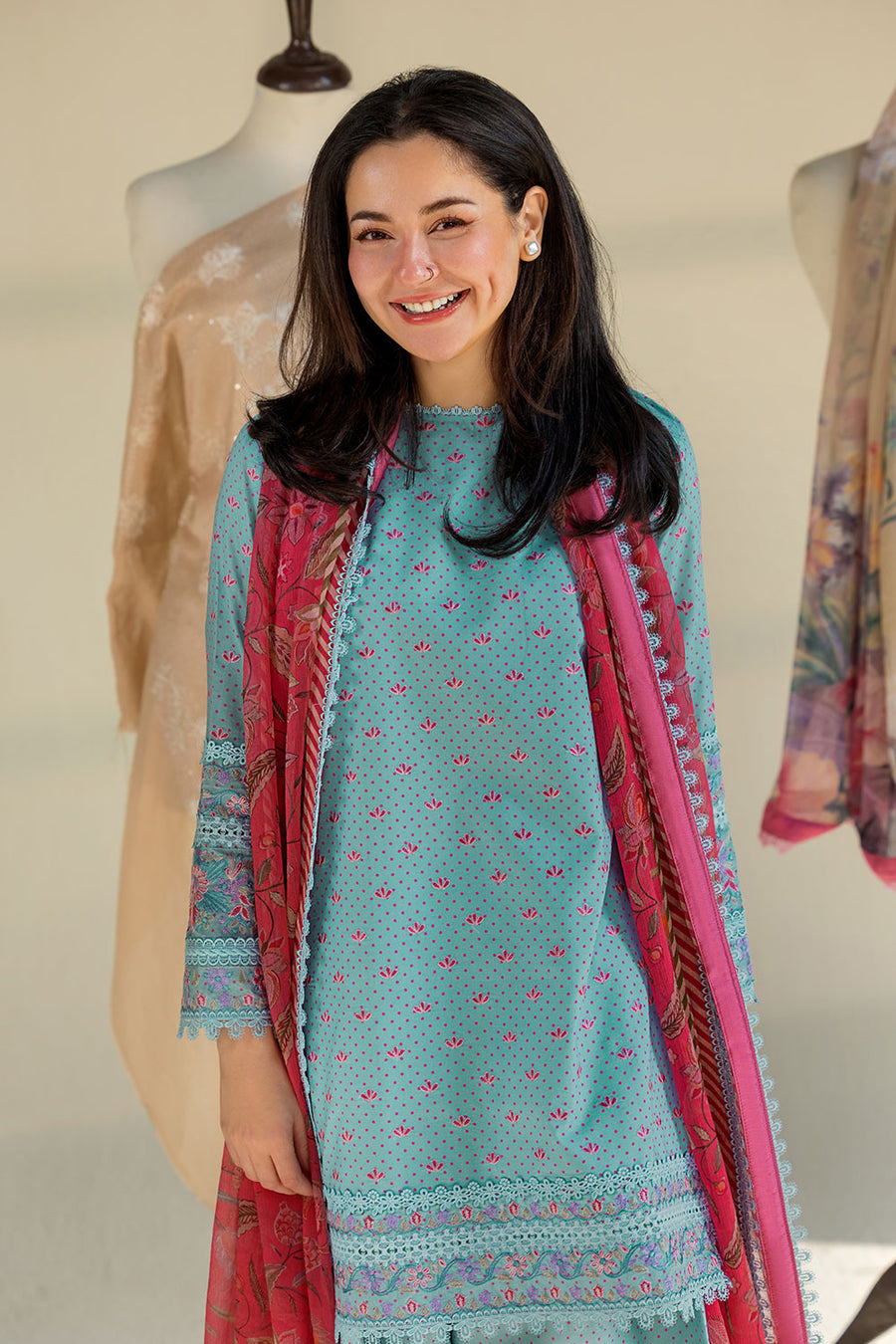SOBIA NAZIR LAWN PRINT SUMMER UNSTICHED 3PC WITH CHIFFON PRINT DUPPATA & PATCHES