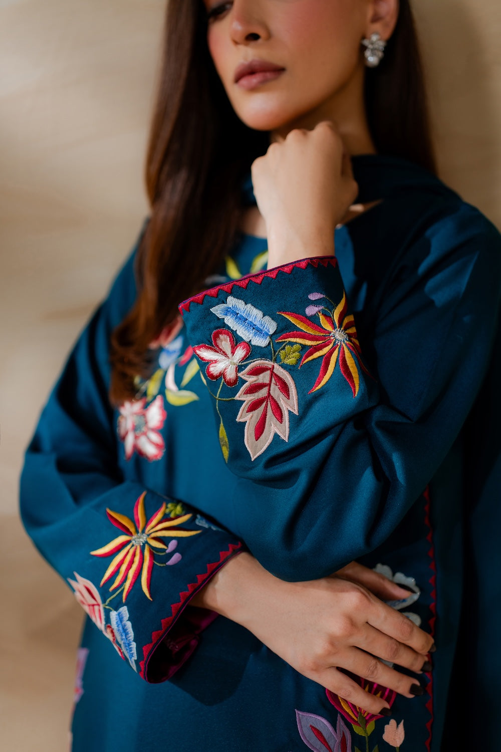 REINA WINTER 2026 EMBROIDERED DHANAK 3PC WITH DHANAK SHAWL