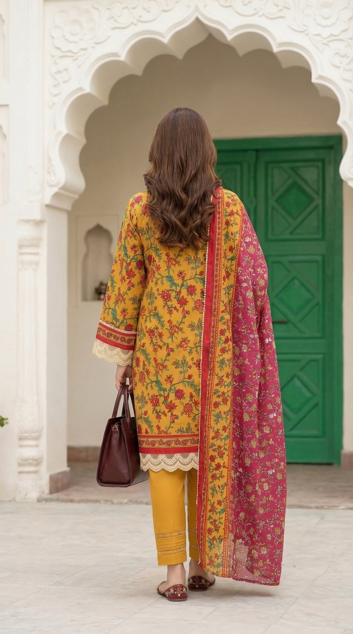COCKTAIL LAWN BY LAWN DUPPATA PRINT UNSTICHED 3PC