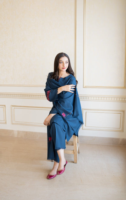 PHULKARI WINTER 2026 EMBROIDERED DHANAK 3PC WITH EMBROIDERED DHANAK SHAWL