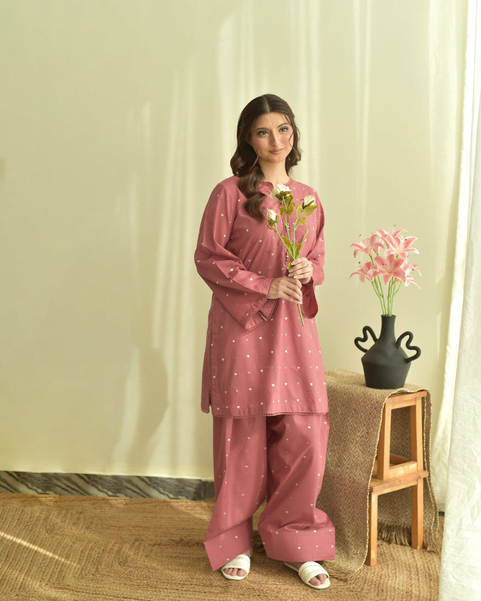 PINK HEART SUMMER SPECIAL'S UNSTICHED EMBROIDERED LAWN 3PC WITH CHIFFON DUPPATA