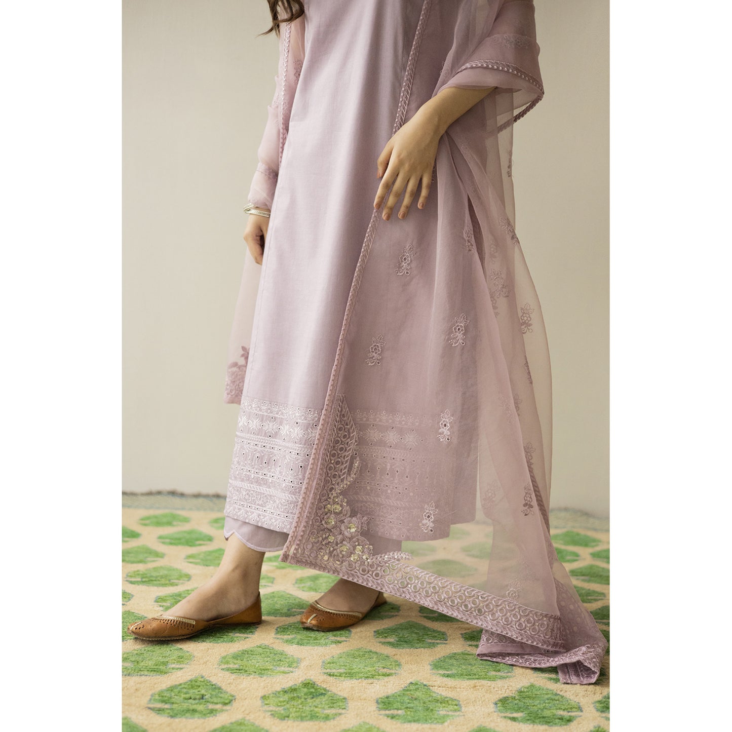 DYOT SUMMER SPECIAL'S UNSTICHED EMBROIDERED LAWN 3PC WITH ORGANZA DUPPATA