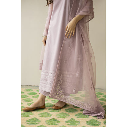 DYOT SUMMER SPECIAL'S UNSTICHED EMBROIDERED LAWN 3PC WITH ORGANZA DUPPATA