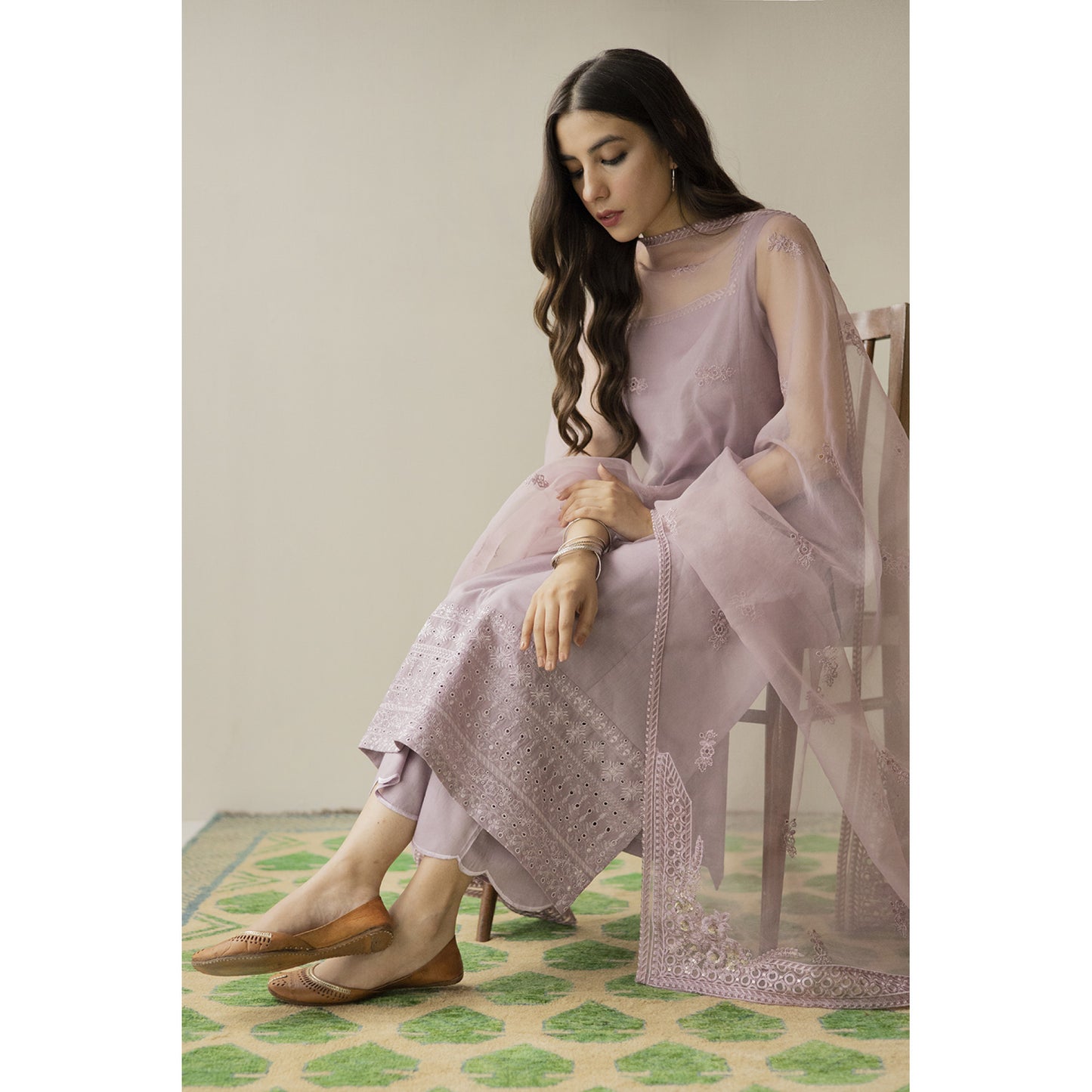 DYOT SUMMER SPECIAL'S UNSTICHED EMBROIDERED LAWN 3PC WITH ORGANZA DUPPATA