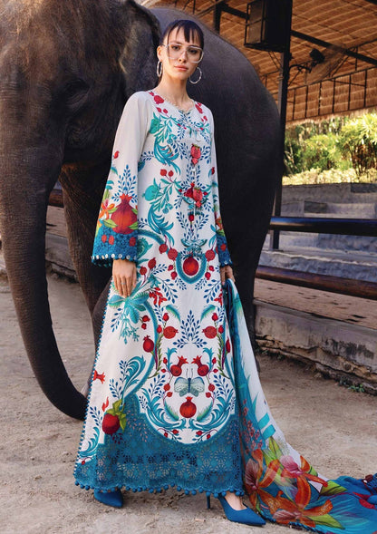 MARIA.B LAWN PRINT SUMMER UNSTICHED 3PC WITH CHIFFON PRINT DUPPATA & PATCHES