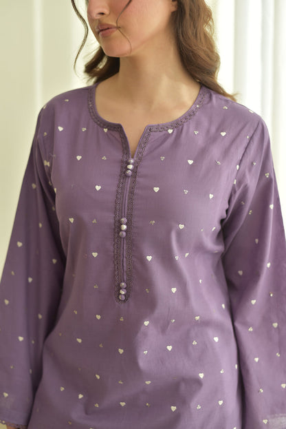 PURPLE HEART SUMMER SPECIAL'S UNSTICHED EMBROIDERED LAWN 3PC WITH CHIFFON DUPPATA