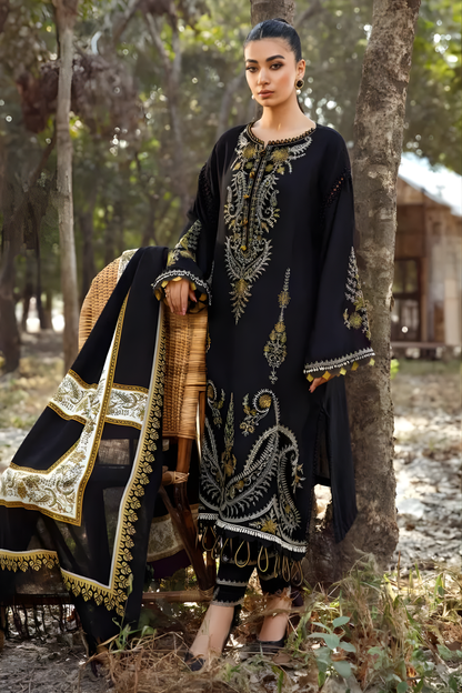 MARIA.B WINTER 2026 EMBROIDERED DHANAK 3PC WITH PASHMINA WOOL SHAWL