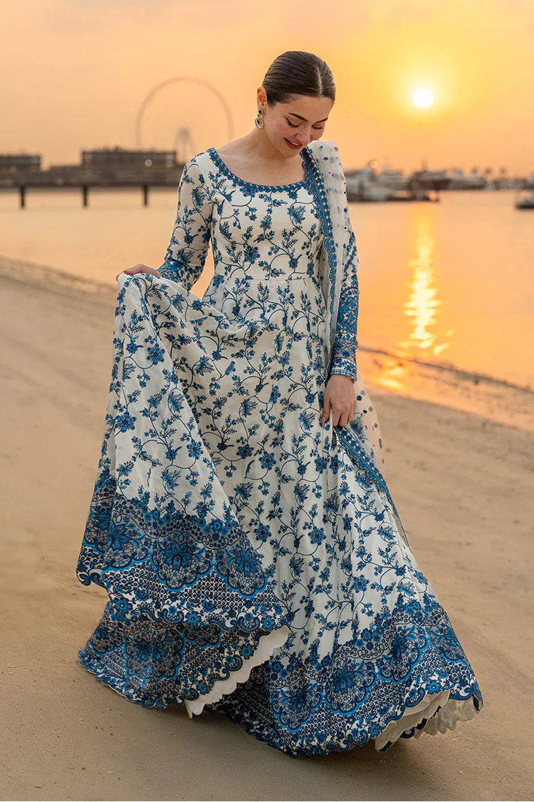 FAIZA SAQLAIN LAWN PRINT SUMMER UNSTICHED 3PC WITH CHIFFON PRINT DUPPATA & PATCHES