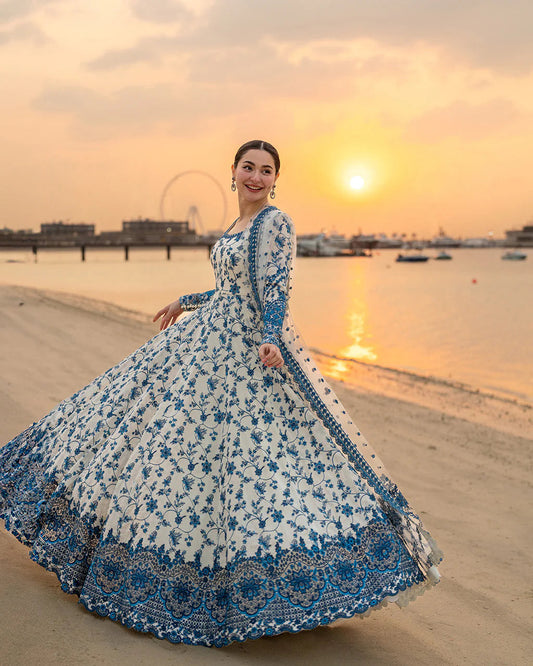 FAIZA SAQLAIN LAWN PRINT SUMMER UNSTICHED 3PC WITH CHIFFON PRINT DUPPATA & PATCHES
