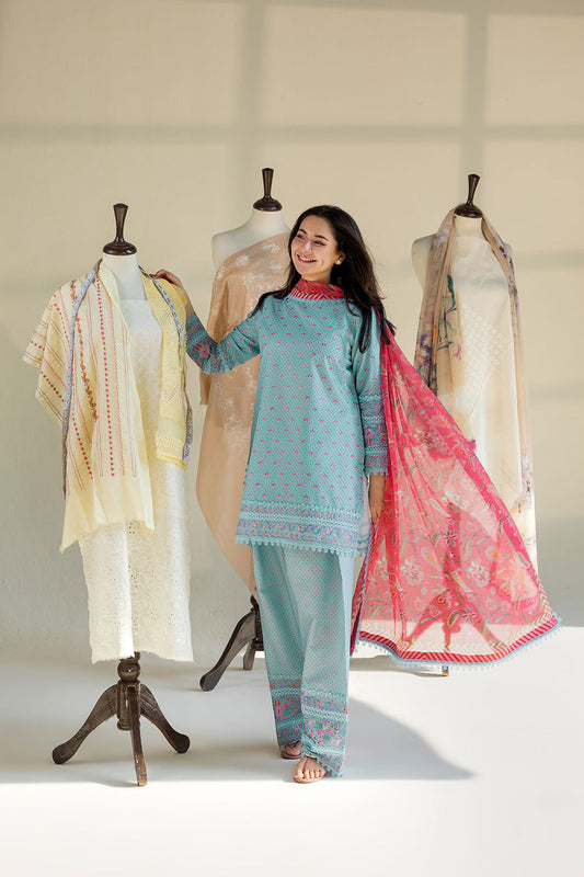 SOBIA NAZIR LAWN PRINT SUMMER UNSTICHED 3PC WITH CHIFFON PRINT DUPPATA & PATCHES
