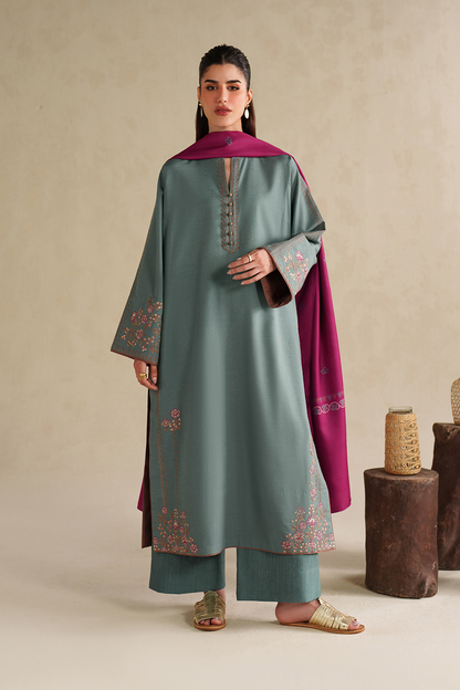 IZNIK WINTER 2026 EMBROIDERED DHANAK 3PC WITH PASHMINA WOOL SHAWL