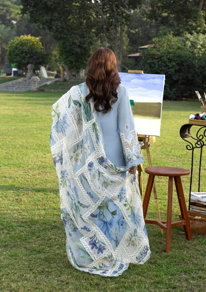 ELAF LUXURY CHIKEN KARI EMBROIDERED LAWN WITH PRINTED CHIFFON DUPPATA UNSTICHED 3PC