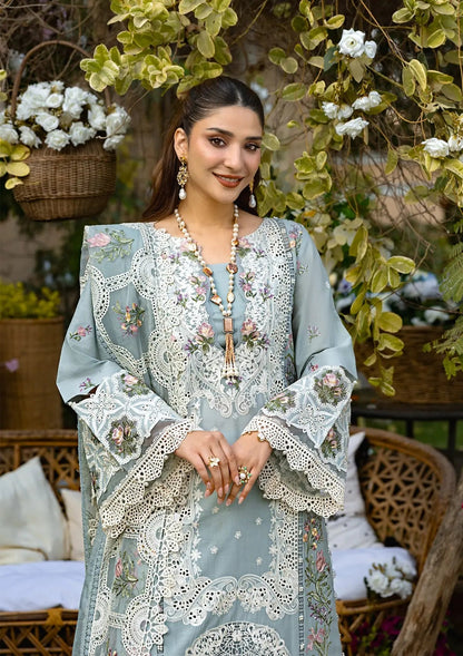 ELAF LUXURY CHIKEN KARI EMBROIDERED LAWN WITH EMBROIDERED KHAADI NET DUPPATA UNSTICHED 3PC