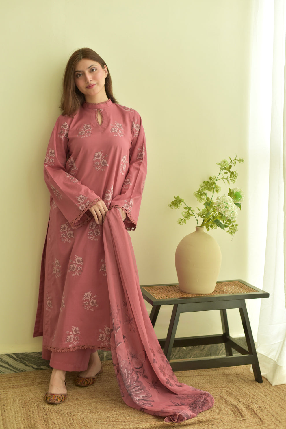ZIMAL WINTER 2026 EMBROIDERED DHANAK 3PC WITH PASHMINA WOOL SHAWL
