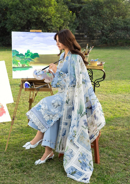 ELAF LUXURY CHIKEN KARI EMBROIDERED LAWN WITH PRINTED CHIFFON DUPPATA UNSTICHED 3PC