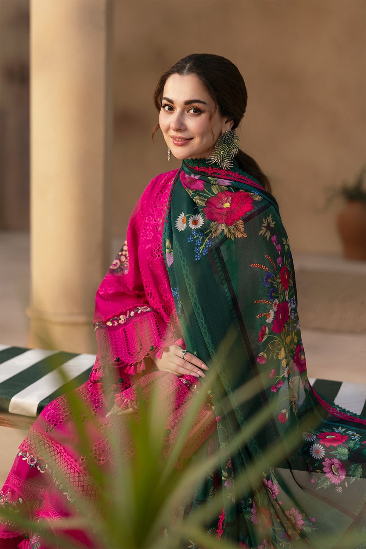 SIARA RIZWAN LUXURY CHIKEN KARI EMBROIDERED LAWN WITH PRINTED CHIFFON DUPPATA UNSTICHED 3PC