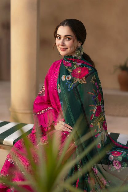 SIARA RIZWAN LUXURY CHIKEN KARI EMBROIDERED LAWN WITH PRINTED CHIFFON DUPPATA UNSTICHED 3PC
