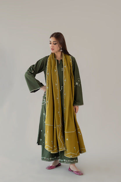 MARISSA WINTER 2026 EMBROIDERED DHANAK 3PC WITH PRINTED PASHMINA SHAWL