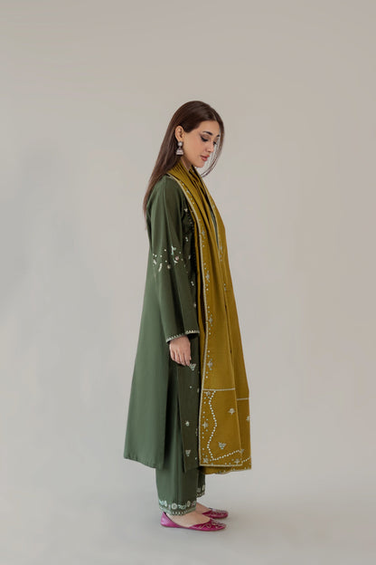 MARISSA WINTER 2026 EMBROIDERED DHANAK 3PC WITH PRINTED PASHMINA SHAWL