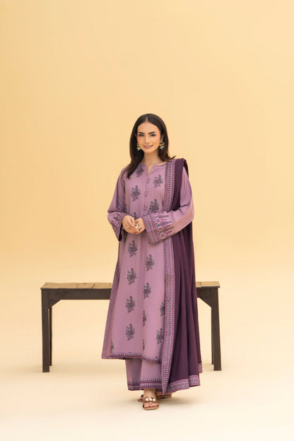 LAZULI WINTER 2026 EMBROIDERED DHANAK 3PC WITH DHANAK EMBROIDERED SHAWL