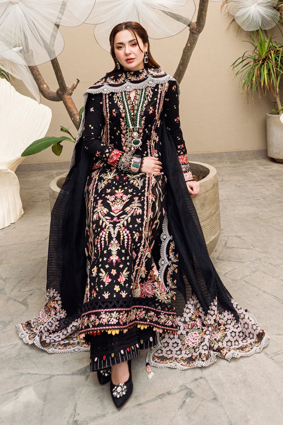 QALAMKAR LUXURY EMBROIDERED LAWN WITH EMBROIDERED CHIFFON DUPPATA UNSTICHED 3PC