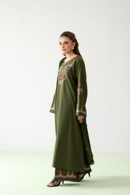 NISA WINTER 2026 EMBROIDERED DHANAK 3PC WITH EMBROIDERED DHANAK SHAWL