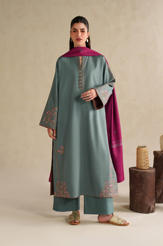 IZNIK WINTER 2026 EMBROIDERED DHANAK 3PC WITH PASHMINA WOOL SHAWL