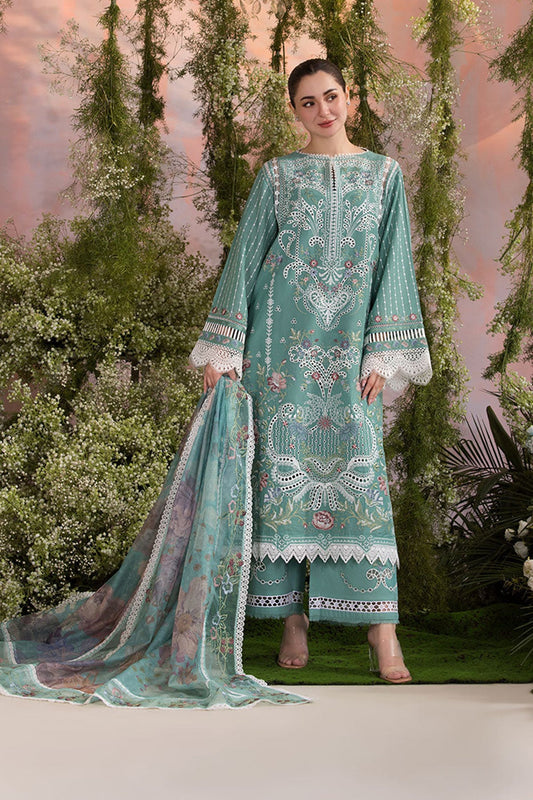 SOBIA NAZIR LUXURY CHIKEN KARI EMBROIDERED LAWN WITH PRINTED CHIFFON DUPPATA UNSTICHED 3PC