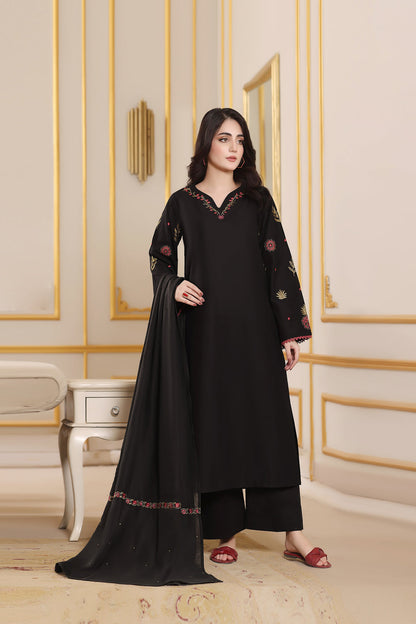 MOON WINTER 2026 EMBROIDERED DHANAK 3PC WITH DHANAK SHAWL