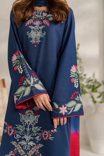 TINA WINTER 2026 EMBROIDERED DHANAK 3PC WITH PASHMINA SHAWL