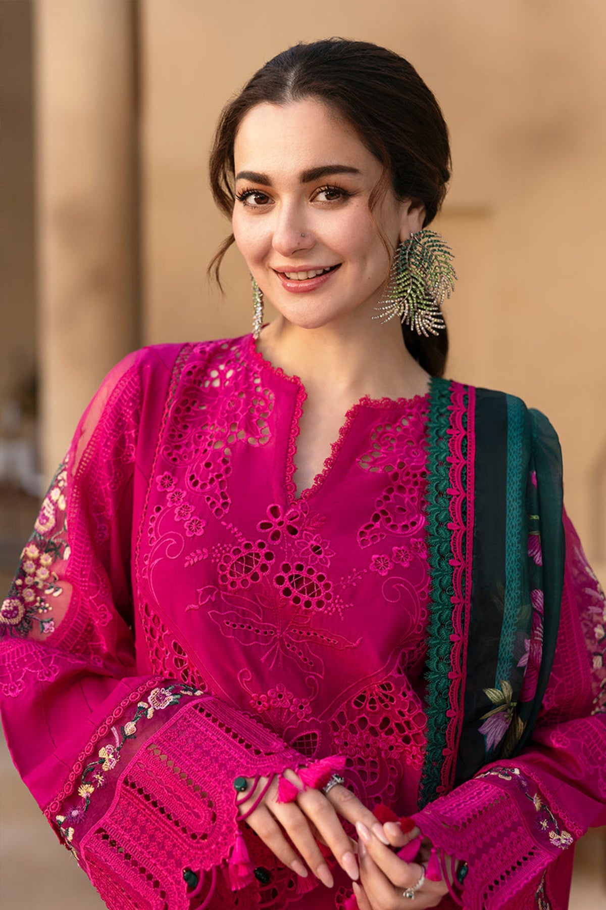 SIARA RIZWAN LUXURY CHIKEN KARI EMBROIDERED LAWN WITH PRINTED CHIFFON DUPPATA UNSTICHED 3PC