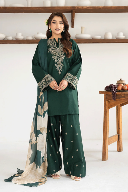 AASNA WINTER 2026 EMBROIDERED DHANAK 3PC WITH PASHIMINA SHAWL