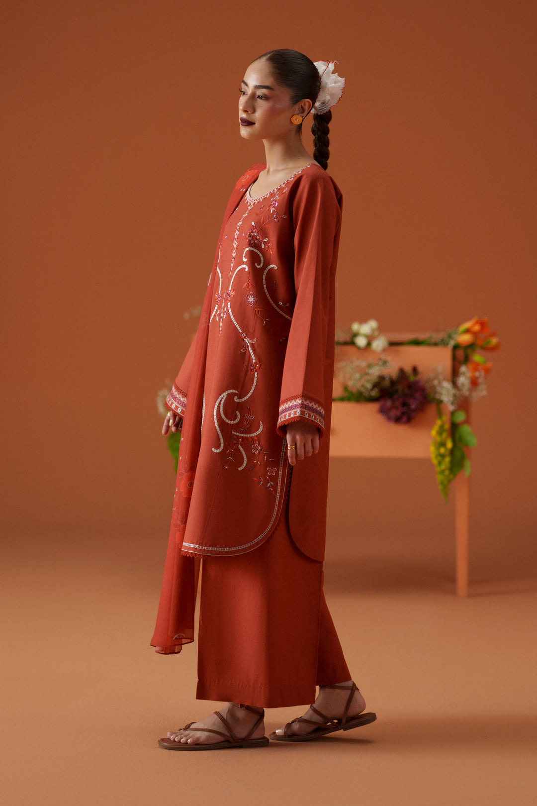 OPHELIA WINTER 2026 EMBROIDERED DHANAK 3PC WITH PASHIMINA SHAWL