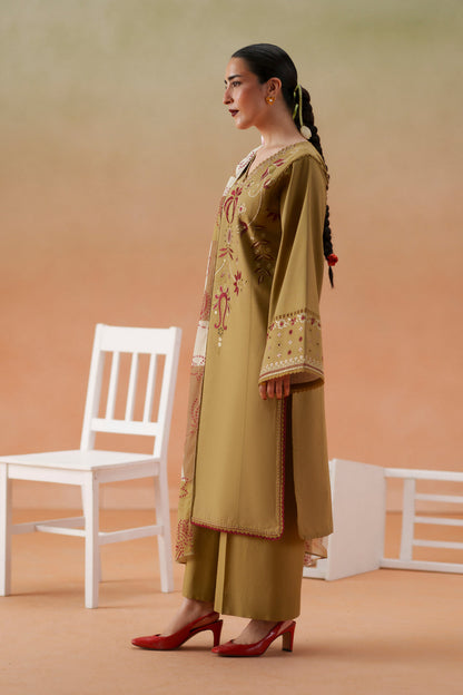 LONA WINTER 2026 EMBROIDERED DHANAK 3PC WITH PASHIMINA SHAWL