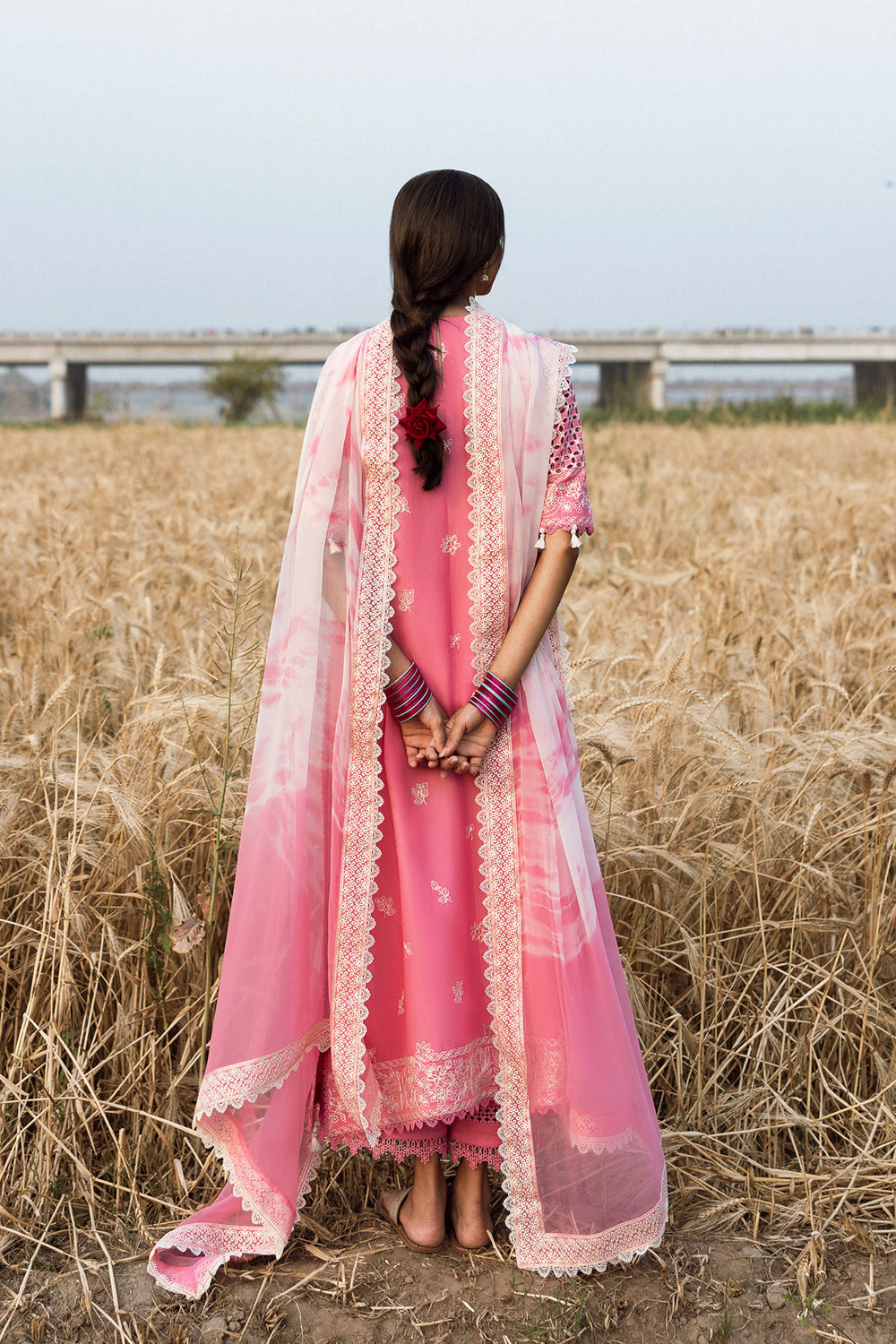 AFROZEH LUXURY CHIKEN KARI EMBROIDERED LAWN WITH PRINTED CHIFFON DUPPATA UNSTICHED 3PC