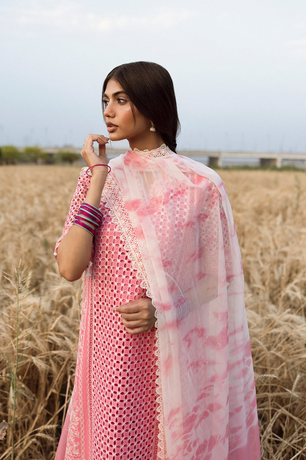 AFROZEH LUXURY CHIKEN KARI EMBROIDERED LAWN WITH PRINTED CHIFFON DUPPATA UNSTICHED 3PC