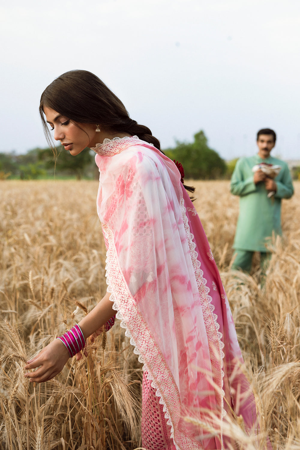 AFROZEH LUXURY CHIKEN KARI EMBROIDERED LAWN WITH PRINTED CHIFFON DUPPATA UNSTICHED 3PC