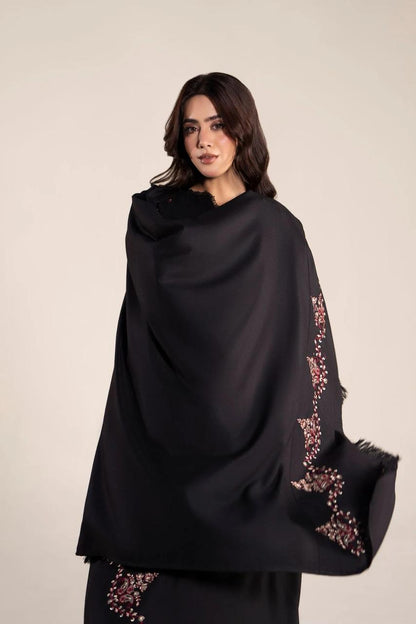 DILARA WINTER 2026 EMBROIDERED DHANAK 3PC WITH EMBROIDERED DHANAK SHAWL