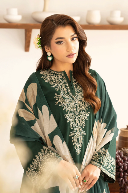 AASNA WINTER 2026 EMBROIDERED DHANAK 3PC WITH PASHIMINA SHAWL
