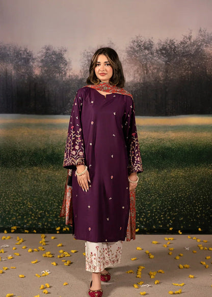 URGE WINTER 2026 EMBROIDERED DHANAK 3PC WITH PASHMINA WOOL SHAWL