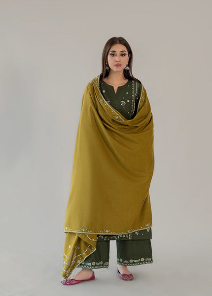 MARISSA WINTER 2026 EMBROIDERED DHANAK 3PC WITH PRINTED PASHMINA SHAWL