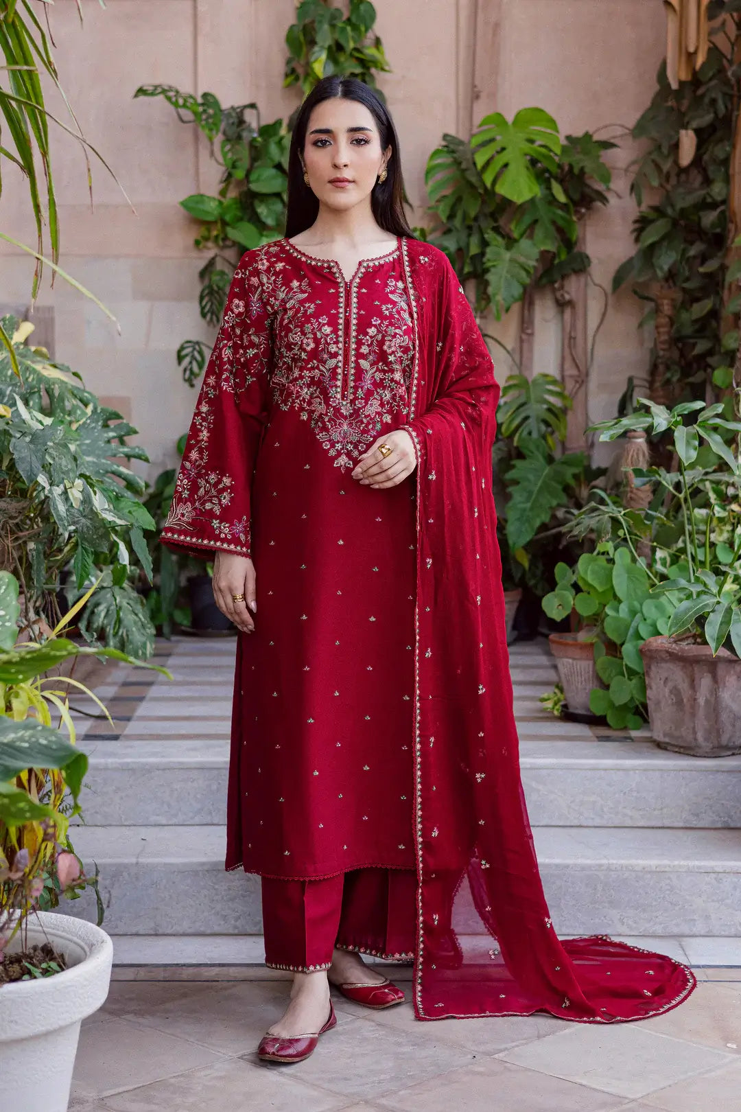 BATIK WINTER 2026 EMBROIDERED UNSTITCHED DHANAK 3PC WITH EMBROIDERED DHANAK SHAWL