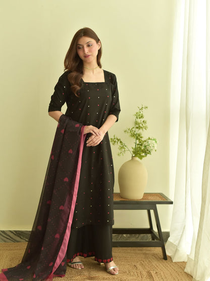 BLACK-HEART SUMMER SPECIAL'S UNSTICHED EMBROIDERED LAWN 3PC WITH CHIFFON DUPPATA