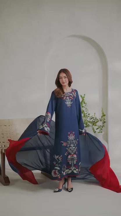 TINA WINTER 2026 EMBROIDERED DHANAK 3PC WITH PASHMINA SHAWL