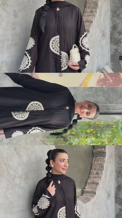 ZIMAL WINTER 2026 EMBROIDERED DHANAK 3PC WITH EMBROIDERED DHANAK SHAWL