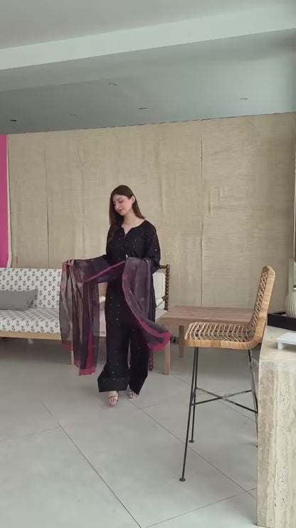 BLACK-HEART SUMMER SPECIAL'S UNSTICHED EMBROIDERED LAWN 3PC WITH CHIFFON DUPPATA