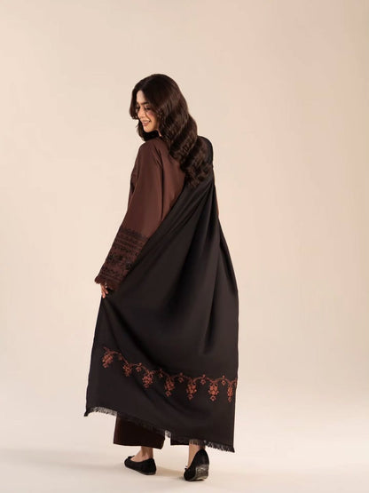 SANAM WINTER 2026 EMBROIDERED DHANAK 3PC WITH EMBROIDERED DHANAK SHAWL