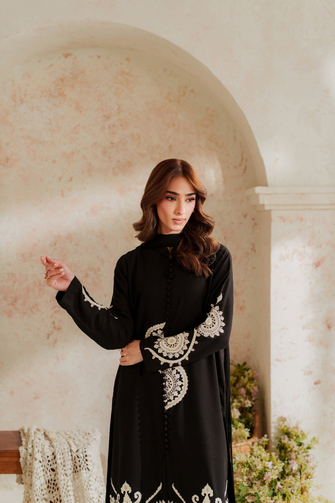 ZIMAL WINTER 2026 EMBROIDERED DHANAK 3PC WITH EMBROIDERED DHANAK SHAWL