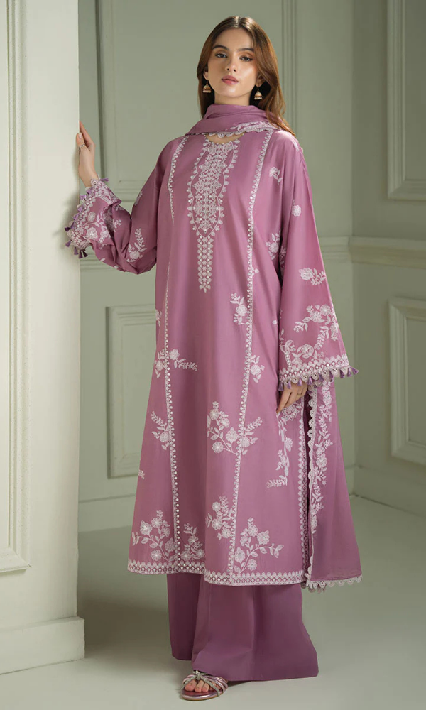 CROSS STITCH WINTER 2026 EMBROIDERED UNSTITCHED DHANAK 3PC WITH EMBROIDERED DHANAK SHAWL